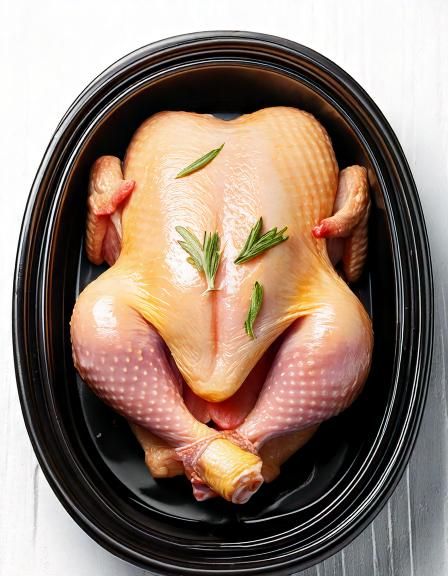 Put raw whole chicken in a slow cooker with these 3 ingredients. It’s better than rotisserie.