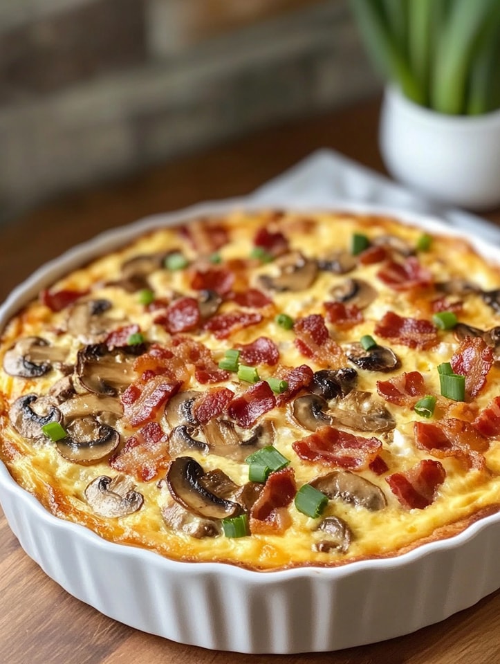 Easy Bacon and Mushroom Quiche