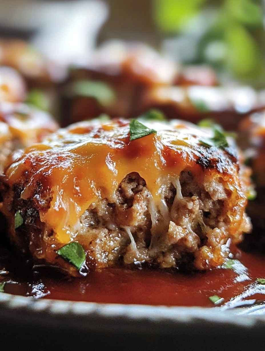 Cheesy Stuffed Meatloaf Bites