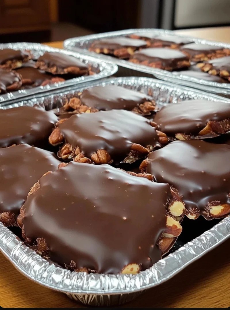 Homemade Turtle Candy with Pecans and Caramel