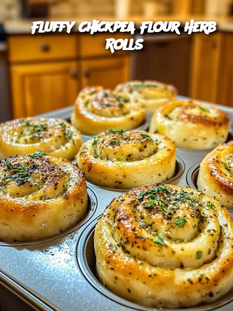 Fluffy Chickpea Flour Herb Rolls
