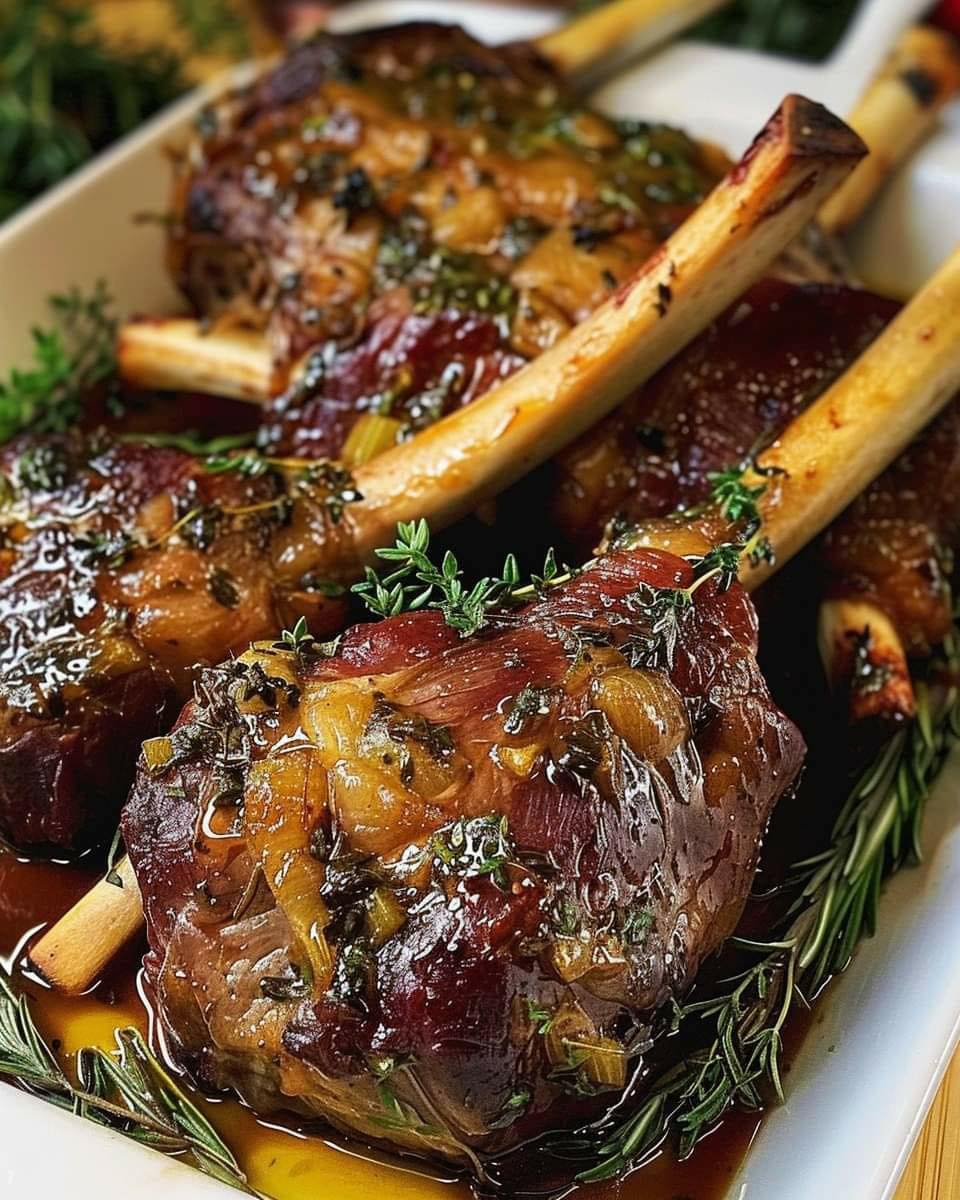 Christmas Braised Lamb Shanks with Herb Infusion