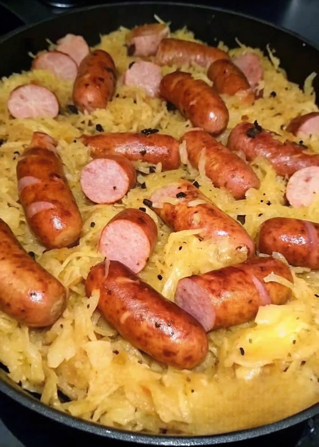 Polish sausage, Sauerkraut and potatoes ( CROCKPOT )