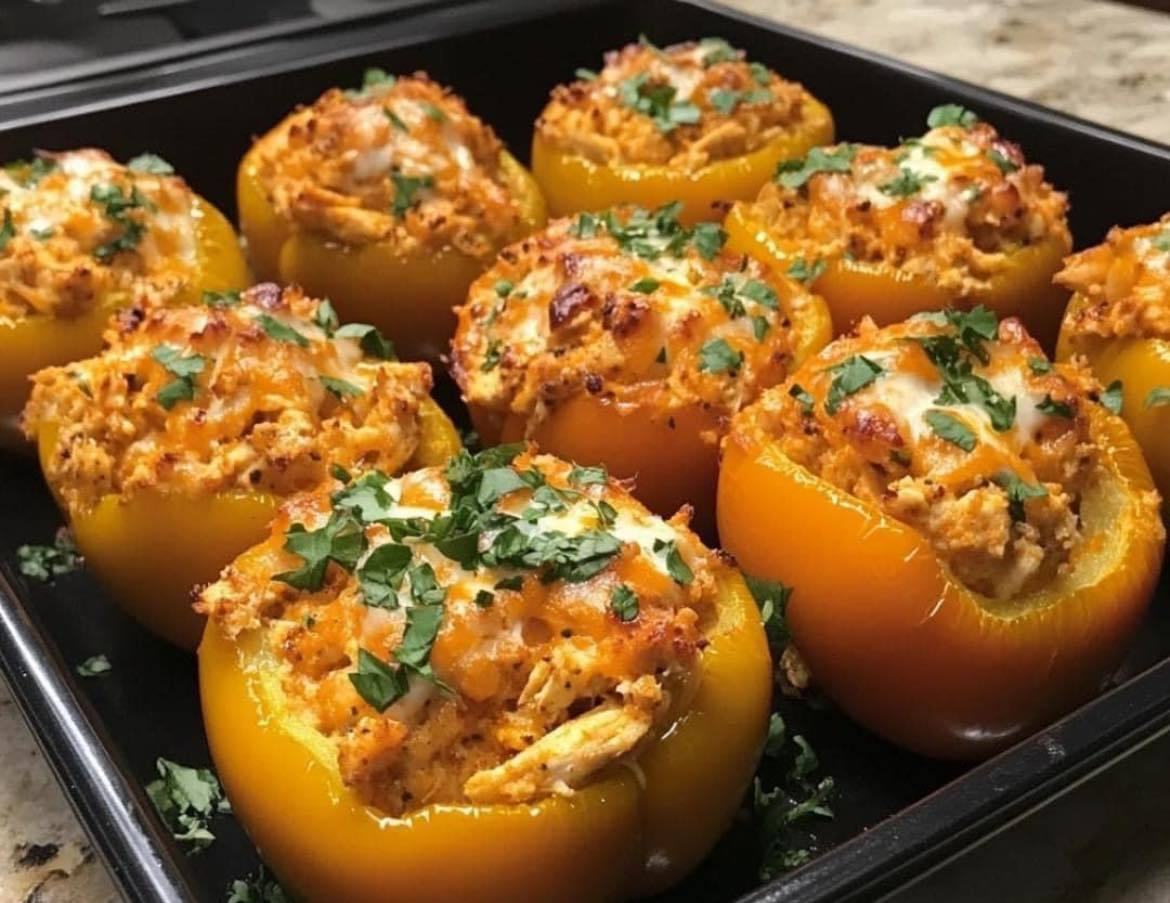 Buffalo Chicken Stuffed Bell Peppers