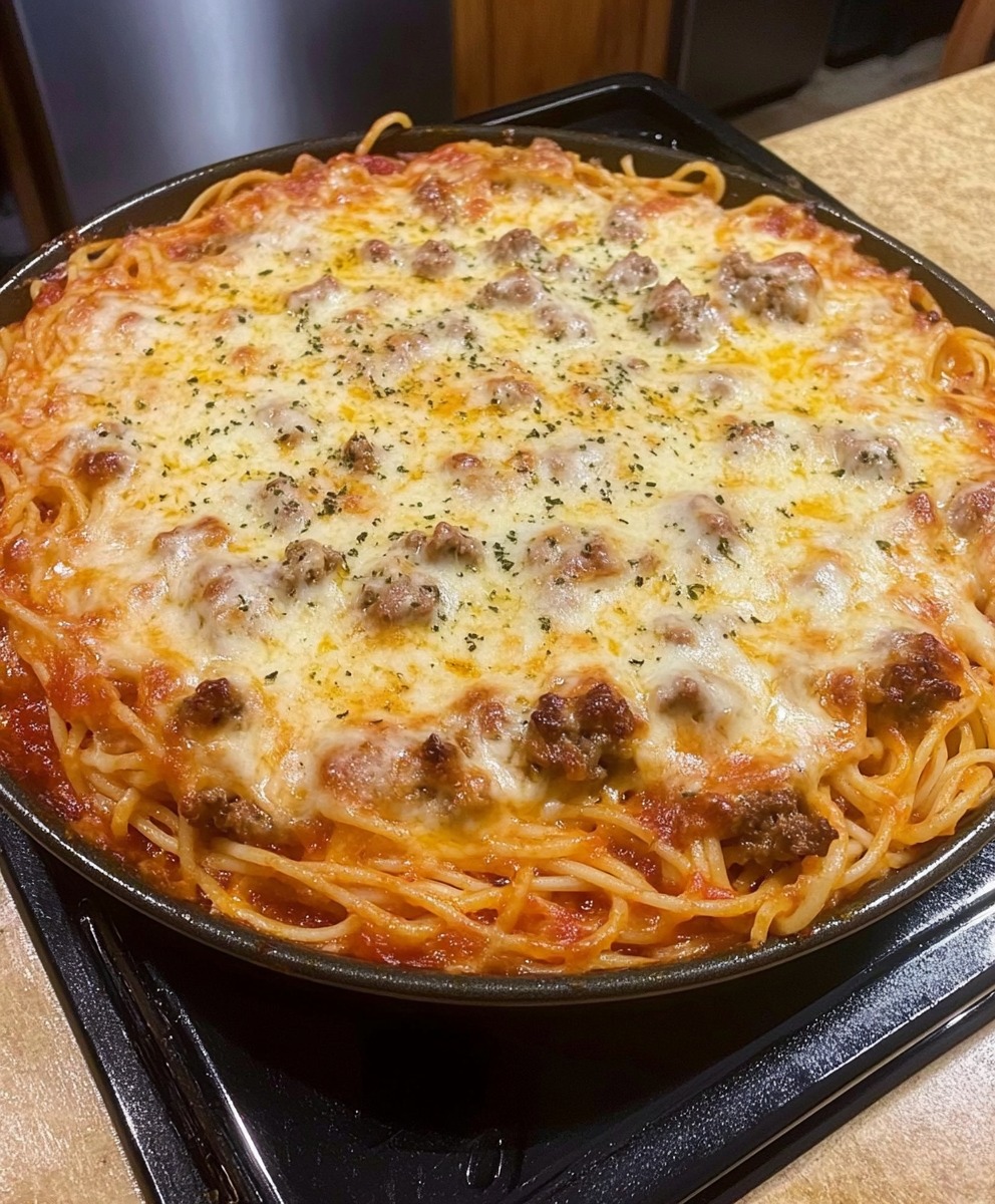 Baked Cream Cheese Spaghetti Casserole