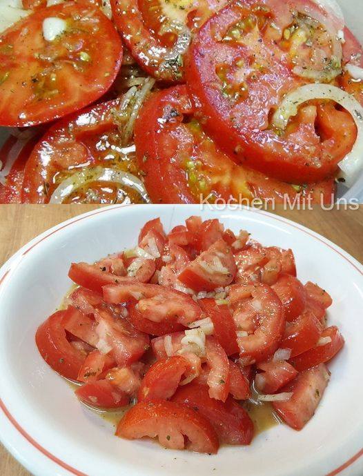Italian tomato salad ready in just a few minutes!