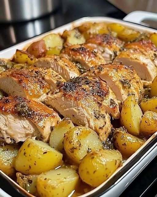 Oven-Baked Chicken Thighs with Potatoes