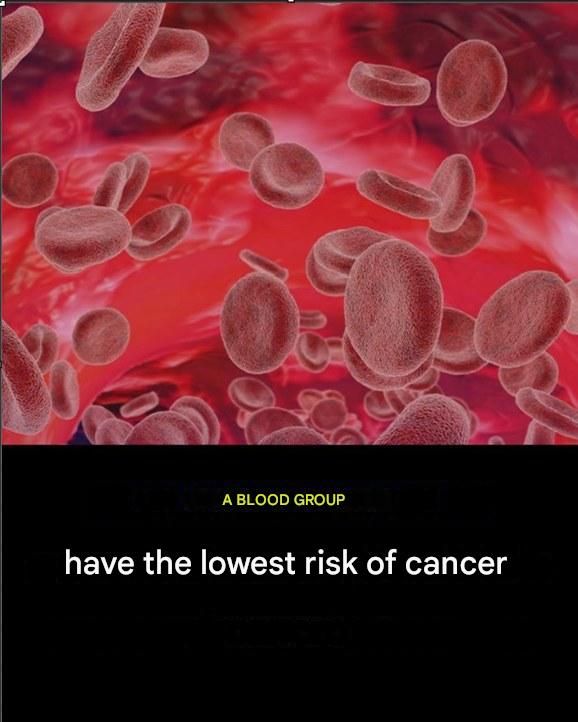 Doctors reveal blood type with lowest cancer risk