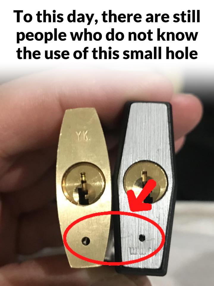 What is That Little Hole At The Bottom of a Padlock For?