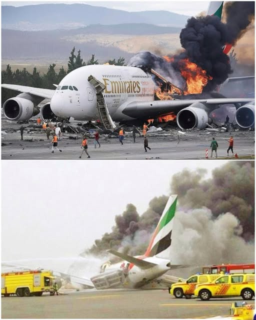 Emirates plane crash-lands with 300 aboard! 1 firefighter killed