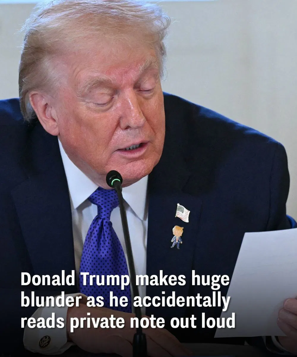 Donald Trump made a major error last Friday (January 9) when he read aloud a private note meant only for him during a press briefing.