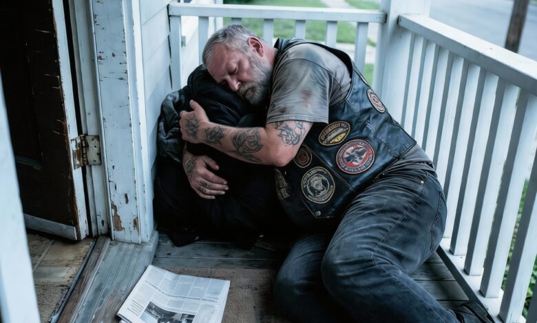 I Panicked When I Found A Biker Sleeping On My Porch Until I Saw The Note In His Hand