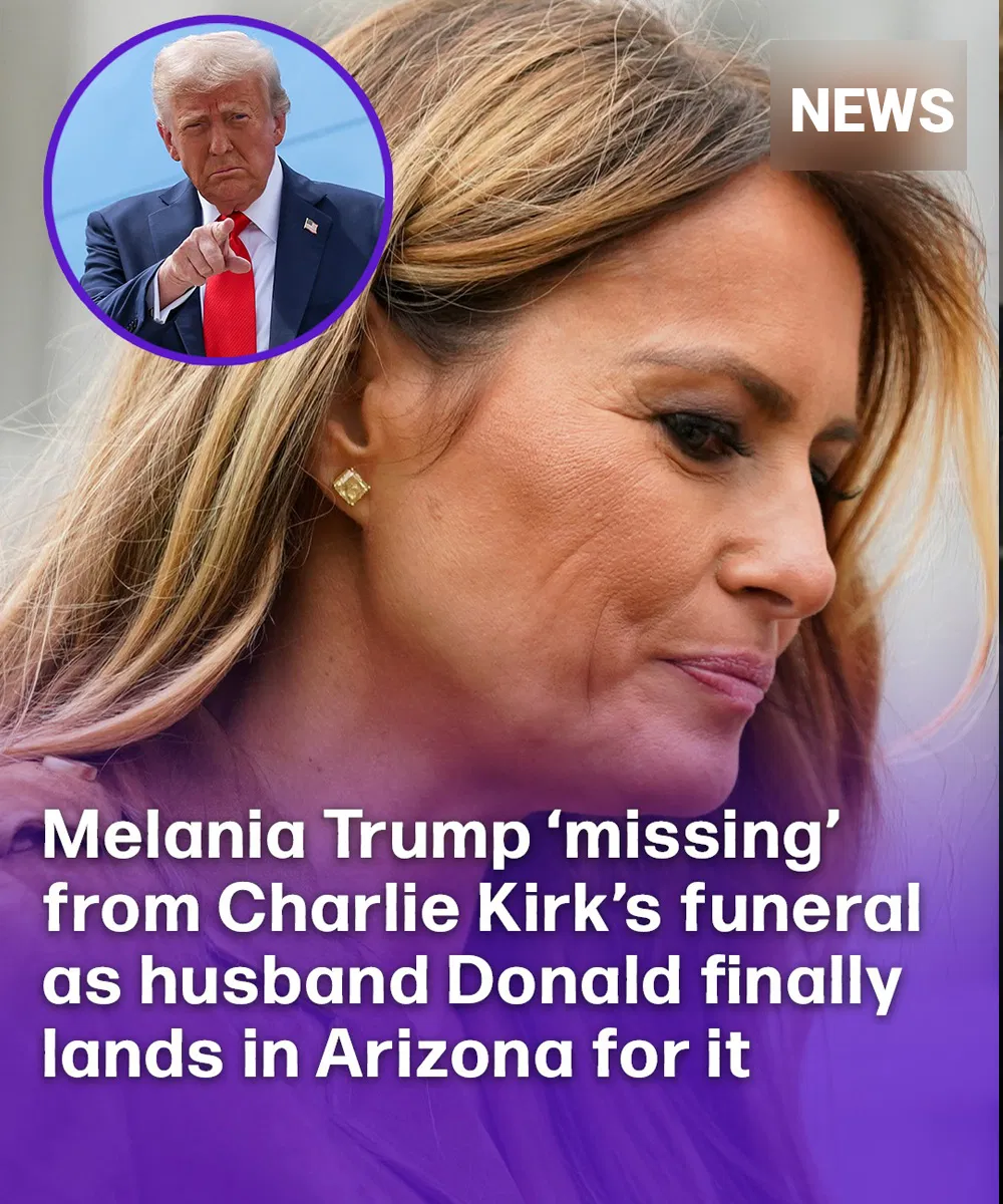 Melania Trump ‘missing’ from Charlie Kirk’s funeral as husband Donald finally lands in Arizona for it