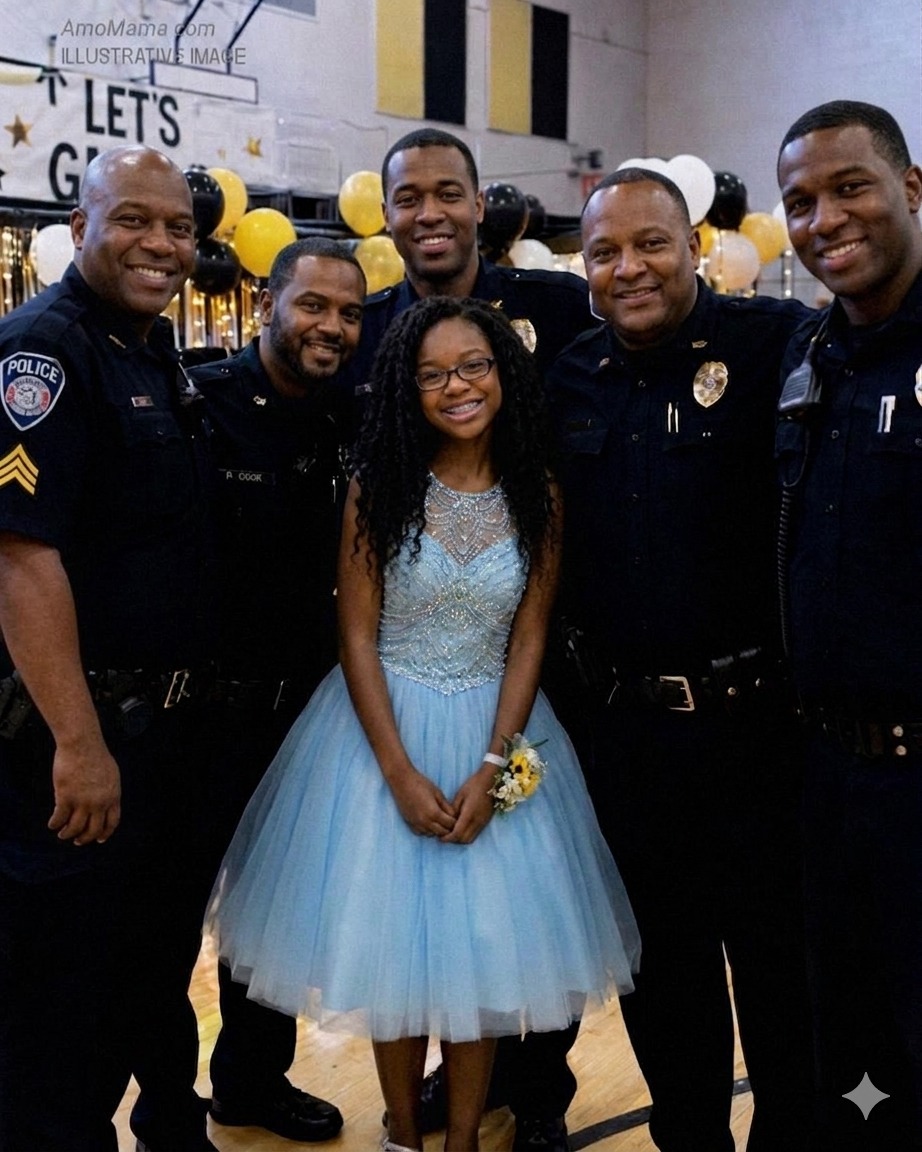 After My Husband Passed Away, I Went to the Father-Daughter School Dance in His Place – My Daughter’s Classmates Laughed Until 5 Officers Walked Into the Hall